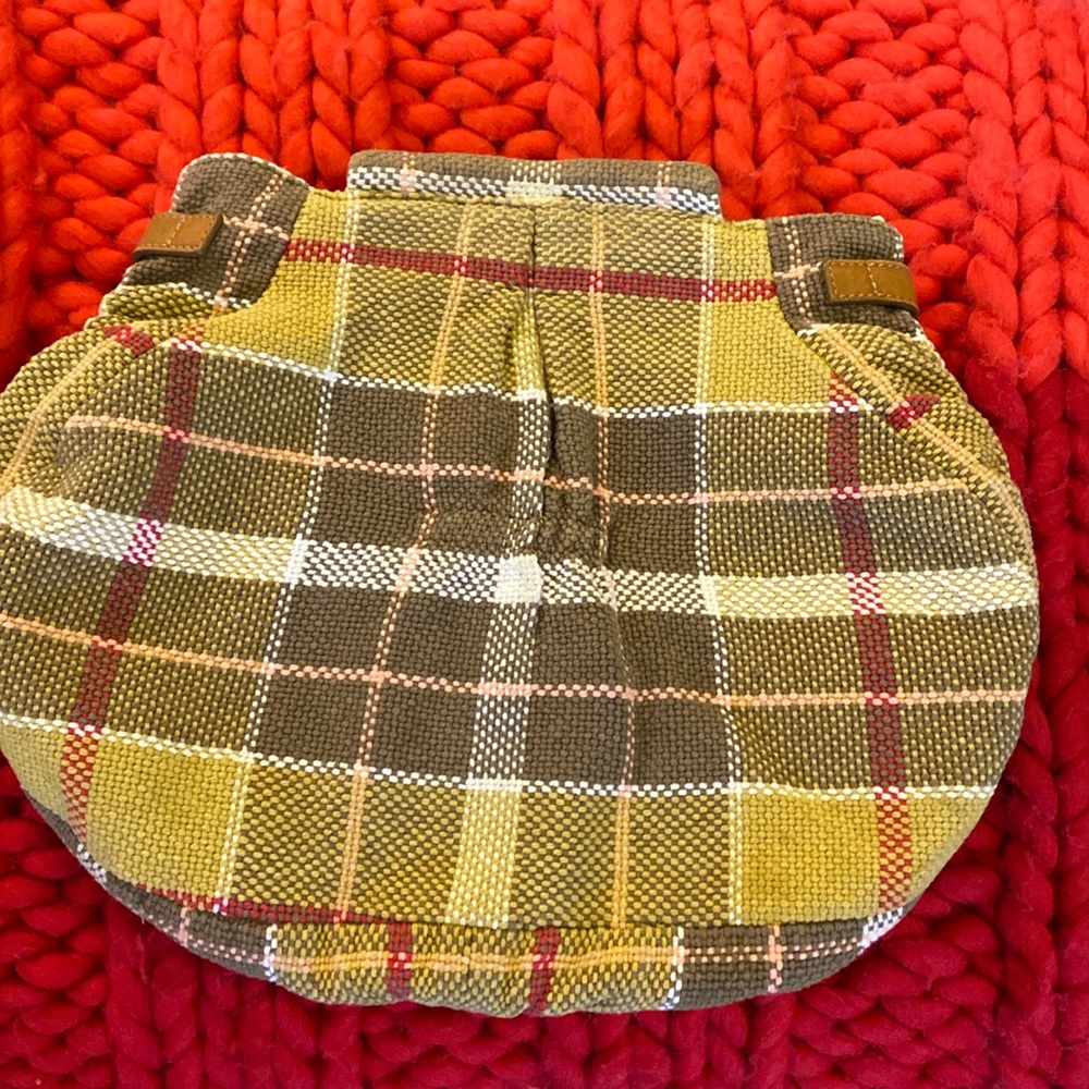 Anthropologie plaid handbag, cotton